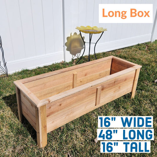 Custom Cedar Raised Planter Box - 48" Long for Herbs & Veggies