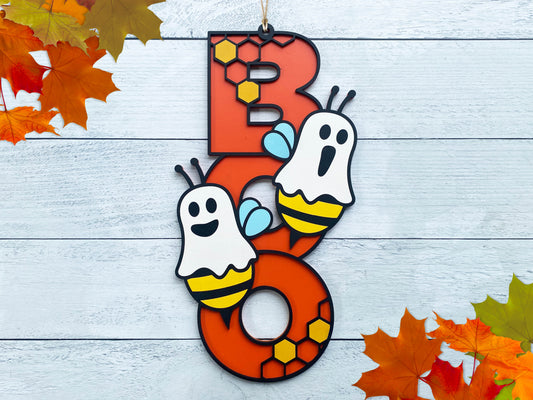 Bee-licious Halloween Boo Sign