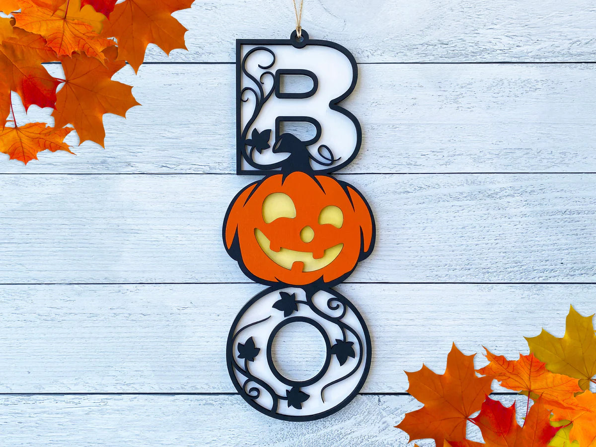 Boo Pumpkin Door Sign