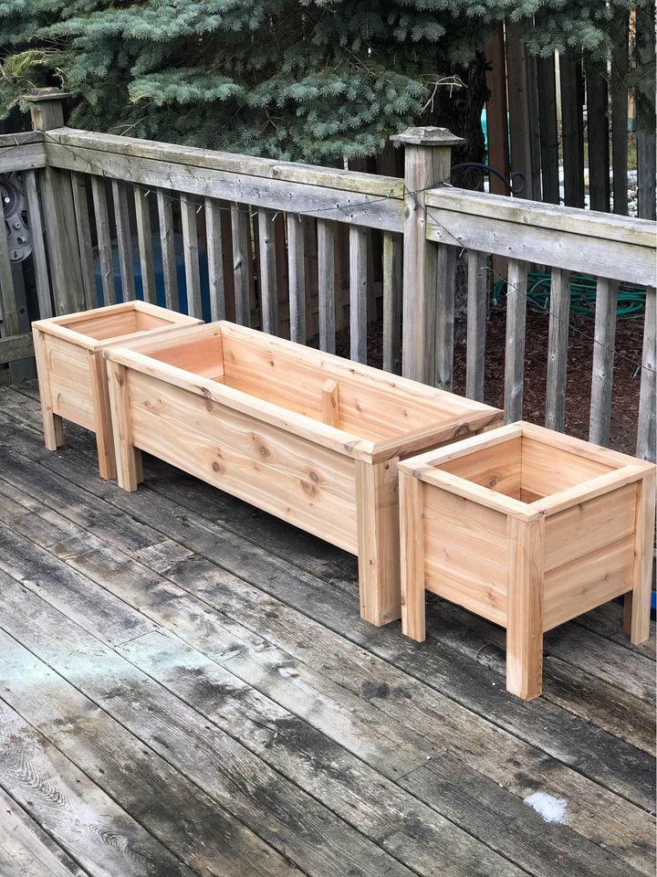 Custom Cedar Raised Planter Box - 48" Long for Herbs & Veggies