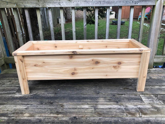 Custom Cedar Raised Planter Box - 48" Long for Herbs & Veggies