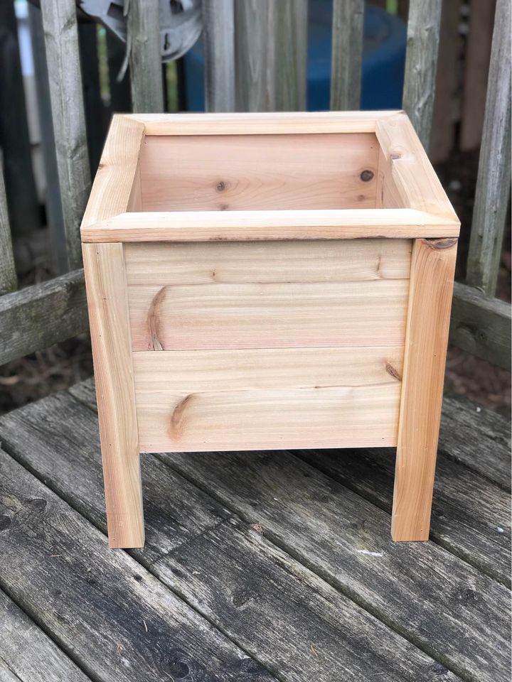 Handcrafted 16x16 Cedar Planter Box for Flowers