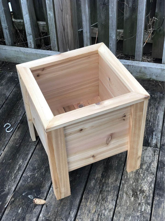 Handcrafted 16x16 Cedar Planter Box for Flowers